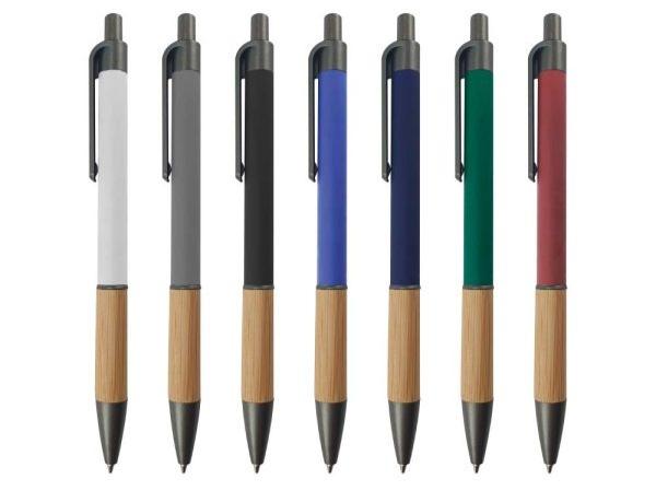 Bamboo Gripe Metallic Body Tip Ball Pen