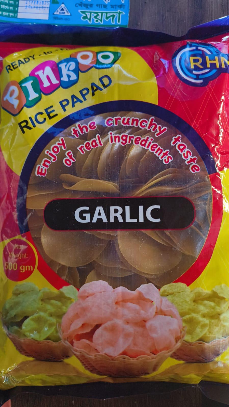 Pinkoo Rice Papad Garlic 500 gm
