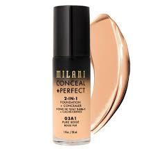Milani Conceal + Perfect 2-In-1 Foundation + Concealer 03A1 Pure Beige (30ml)
