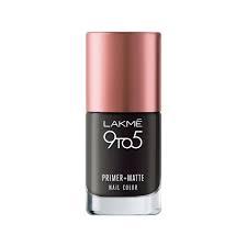 Lakme 9 to 5 Primer and Matte Nail Color - Charcoal Matte (9ml)