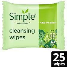 Simple Kind to Skin Biodegradable Facial Cleansing Wipes 25 Pieces