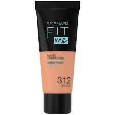 Maybelline Fit Me Matte+Poreless Normal to Oily With Clay Foundation Golden 312 (30ml)